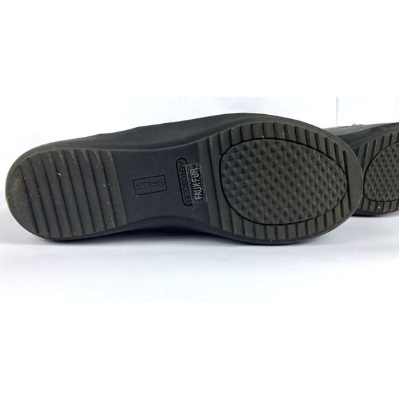 Aerosoles Mid Calf Boots Womens 7.5 Gray Suede Pinelands Y2K Wedge Faux Fur - Picture 3 of 9